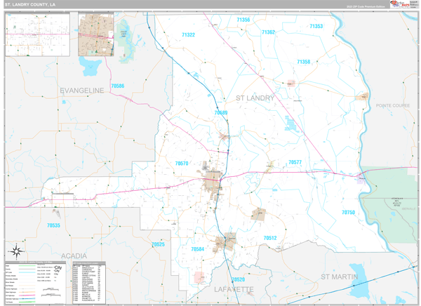 St. Landry Parish (County), LA Wall Map